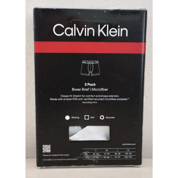 Calvin Klein NP2852-050 Men's Sz XL Multicolor Microfiber Boxer Briefs, 3-Pack - Picture 2 of 4